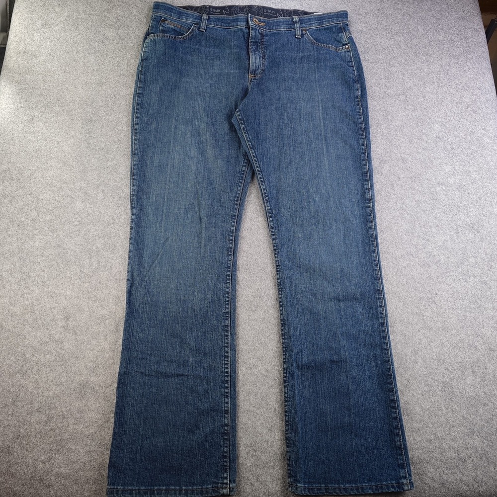 Wrangler Q Baby Jeans Women's 17/18x34 38x34 Blue Mid Rise Bootcut Denim